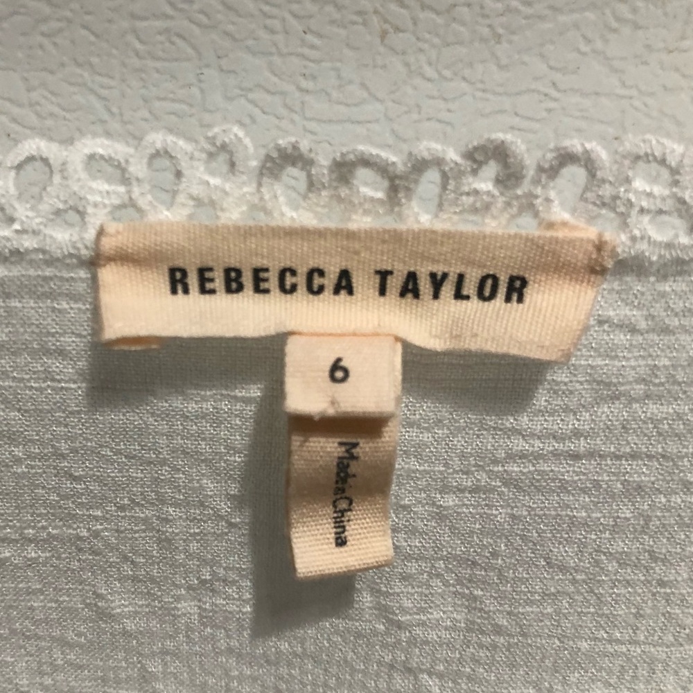 Rebecca Taylor Embroidered Eyelet White Top Sz 6 - Picture 3 of 3